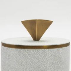  Kifu Paris Kifu Augousti Set of 2 Boxes in White Shagreen with Bronze Patina Brass Details by Kifu Paris - 3869910