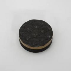  Kifu Paris Kifu Augousti Set of 2 Quilted Boxes in Black Shagreen with Bronze Patina Brass by Kifu Paris - 3844583