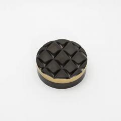  Kifu Paris Kifu Augousti Set of 2 Quilted Boxes in Black Shell with Bronze Patina Brass by Kifu Paris - 3844595