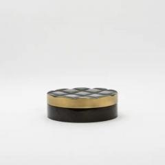  Kifu Paris Kifu Augousti Set of 2 Quilted Boxes in Black Shell with Bronze Patina Brass by Kifu Paris - 3844598