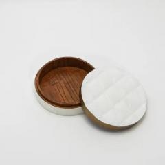  Kifu Paris Kifu Augousti Set of 2 Quilted Boxes in White Shagreen with Bronze Patina Brass by Kifu Paris - 3844608