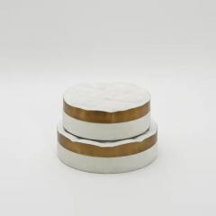  Kifu Paris Kifu Augousti Set of 2 Quilted Boxes in White Shagreen with Bronze Patina Brass by Kifu Paris - 3844612