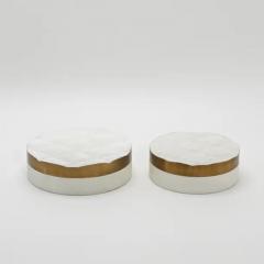  Kifu Paris Kifu Augousti Set of 2 Quilted Boxes in White Shagreen with Bronze Patina Brass by Kifu Paris - 3844641