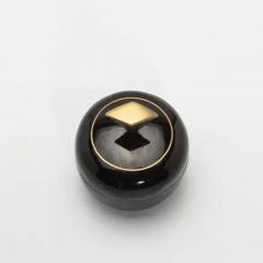  Kifu Paris Kifu Augousti Set of 2 Round Boxes in Black Shell with Brass Details by Kifu Paris - 3869846