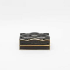  Kifu Paris Kifu Augousti Set of 3 Quilted Boxes in Black Shell with Bronze Patina Brass by Kifu Paris - 3844502
