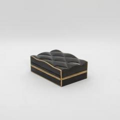  Kifu Paris Kifu Augousti Set of 3 Quilted Boxes in Black Shell with Bronze Patina Brass by Kifu Paris - 3844503