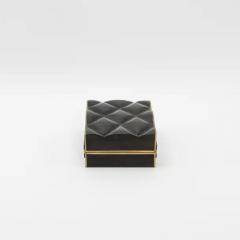  Kifu Paris Kifu Augousti Set of 3 Quilted Boxes in Black Shell with Bronze Patina Brass by Kifu Paris - 3844507