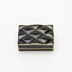  Kifu Paris Kifu Augousti Set of 3 Quilted Boxes in Black Shell with Bronze Patina Brass by Kifu Paris - 3844530