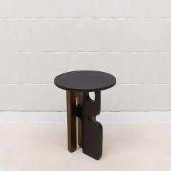  Kifu Paris Kifu Augousti Side Table in Black Shagreen with Bronze Patina and Black Brass by Kifu Paris - 3847885