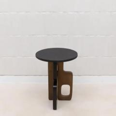  Kifu Paris Kifu Augousti Side Table in Black Shagreen with Bronze Patina and Black Brass by Kifu Paris - 3847886