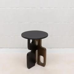  Kifu Paris Kifu Augousti Side Table in Black Shagreen with Bronze Patina and Black Brass by Kifu Paris - 3847936