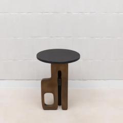  Kifu Paris Kifu Augousti Side Table in Black Shagreen with Bronze Patina and Black Brass by Kifu Paris - 3847939