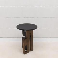  Kifu Paris Kifu Augousti Side Table in Black Shagreen with Bronze Patina and Black Brass by Kifu Paris - 3847940