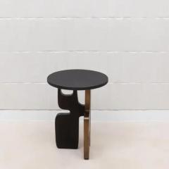  Kifu Paris Kifu Augousti Side Table in Black Shagreen with Bronze Patina and Black Brass by Kifu Paris - 3847942