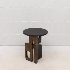  Kifu Paris Kifu Augousti Side Table in Black Shagreen with Bronze Patina and Black Brass by Kifu Paris - 3847944