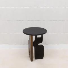  Kifu Paris Kifu Augousti Side Table in Black Shagreen with Bronze Patina and Black Brass by Kifu Paris - 3847964