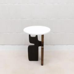  Kifu Paris Kifu Augousti Side Table in White Shagreen with Bronze Patina and Black Brass by Kifu Paris - 3847861