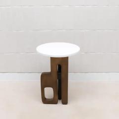  Kifu Paris Kifu Augousti Side Table in White Shagreen with Bronze Patina and Black Brass by Kifu Paris - 3847864