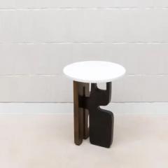  Kifu Paris Kifu Augousti Side Table in White Shagreen with Bronze Patina and Black Brass by Kifu Paris - 3847869