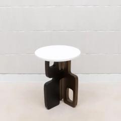  Kifu Paris Kifu Augousti Side Table in White Shagreen with Bronze Patina and Black Brass by Kifu Paris - 3847930