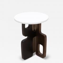  Kifu Paris Kifu Augousti Side Table in White Shagreen with Bronze Patina and Black Brass by Kifu Paris - 3858138