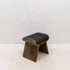  Kifu Paris Kifu Augousti Stool in Black Shagreen with Bronze Patina Brass Legs by Kifu Paris - 3847238