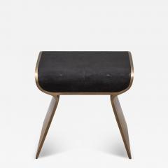  Kifu Paris Kifu Augousti Stool in Black Shagreen with Bronze Patina Brass Legs by Kifu Paris - 3855140