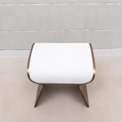  Kifu Paris Kifu Augousti Stool in White Shagreen with Bronze Patina Brass Legs by Kifu Paris - 3847190