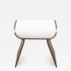  Kifu Paris Kifu Augousti Stool in White Shagreen with Bronze Patina Brass Legs by Kifu Paris - 3855130