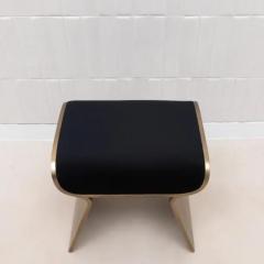  Kifu Paris Kifu Augousti Velvet Upholstered Stool with Bronze Patina Brass Legs by Kifu Paris - 3847173