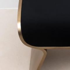  Kifu Paris Kifu Augousti Velvet Upholstered Stool with Bronze Patina Brass Legs by Kifu Paris - 3847175