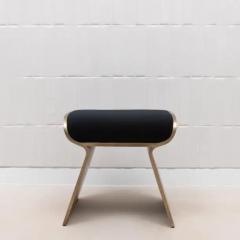  Kifu Paris Kifu Augousti Velvet Upholstered Stool with Bronze Patina Brass Legs by Kifu Paris - 3847178