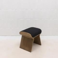  Kifu Paris Kifu Augousti Velvet Upholstered Stool with Bronze Patina Brass Legs by Kifu Paris - 3847233