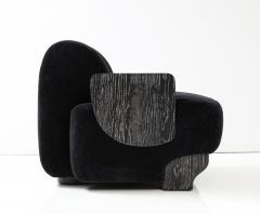  Kimberly Denman Inc Pair of Dark Cerused Oak Gratitude Armchairs upholstered in mohair - 3254059