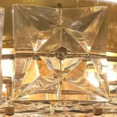  Kinkeldey Kinkeldey Faceted Crystal and Gold Tone Brass Flush Mount Fixture 1970s - 3936268