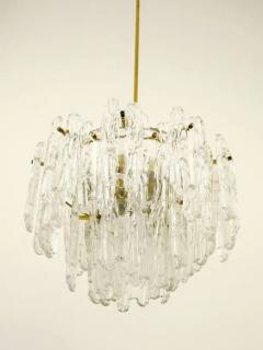  Kinkeldey Kinkeldey Icicle Brass Ice Glass Chandelier Germany 1960s - 4042097