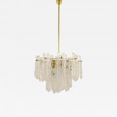  Kinkeldey Kinkeldey Icicle Brass Ice Glass Chandelier Germany 1960s - 4044086