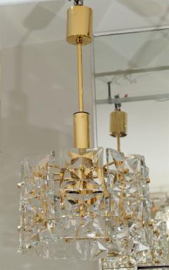  Kinkeldey Leuchten Dramatic Two Tier Goldplate Kinkeldey Chandelier with Square Crystals - 284606