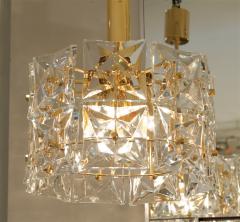  Kinkeldey Leuchten Dramatic Two Tier Goldplate Kinkeldey Chandelier with Square Crystals - 284607