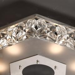  Kinkeldey Mid Century Faceted Crystal Hexagonal Flush Mount Chandelier by Kinkeldey - 3975906