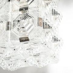  Kinkeldey Mid Century Glass Chrome Fitted Rectangular Pendant Chandelier by Kinkeldey - 4490069