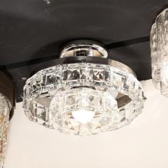  Kinkeldey Mid Century Modern Two Tier Faceted Crystal Chrome Chandelier by Kinkeldey - 2946435