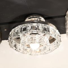  Kinkeldey Mid Century Modern Two Tier Faceted Crystal Chrome Chandelier by Kinkeldey - 2946591