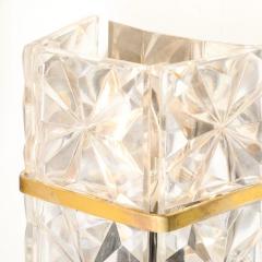  Kinkeldey Mid Century Modernist Cut Crystal Sconce with Brass Fittings by Kinkeldey - 3926247