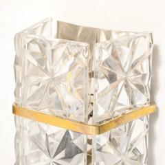  Kinkeldey Mid Century Modernist Cut Crystal Sconce with Brass Fittings by Kinkeldey - 3926284