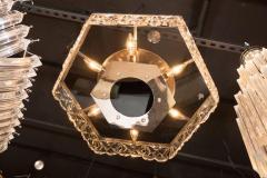  Kinkeldey Mid Century Modernist Faceted Crystal Hexagonal Chandelier by Kinkeldey - 1461017