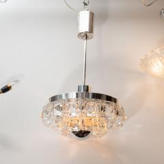  Kinkeldey Midcentury Two Tier Faceted Glass Chandelier by Kinkeldey with Chrome Fittings - 1459811