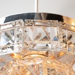  Kinkeldey Midcentury Two Tier Faceted Glass Chandelier by Kinkeldey with Chrome Fittings - 1459822