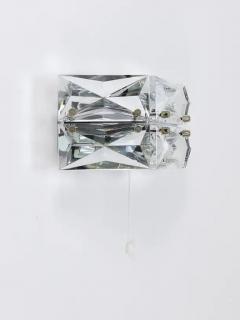  Kinkeldey Pair Facetted Crystal Chrome Sconces Prism Glass Wall Lights by Kinkeldey - 4067973