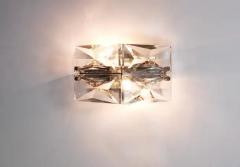  Kinkeldey Pair Facetted Crystal Chrome Sconces Prism Glass Wall Lights by Kinkeldey - 4068066